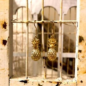 J. Crew Gold Pineapple Dangle Earrings